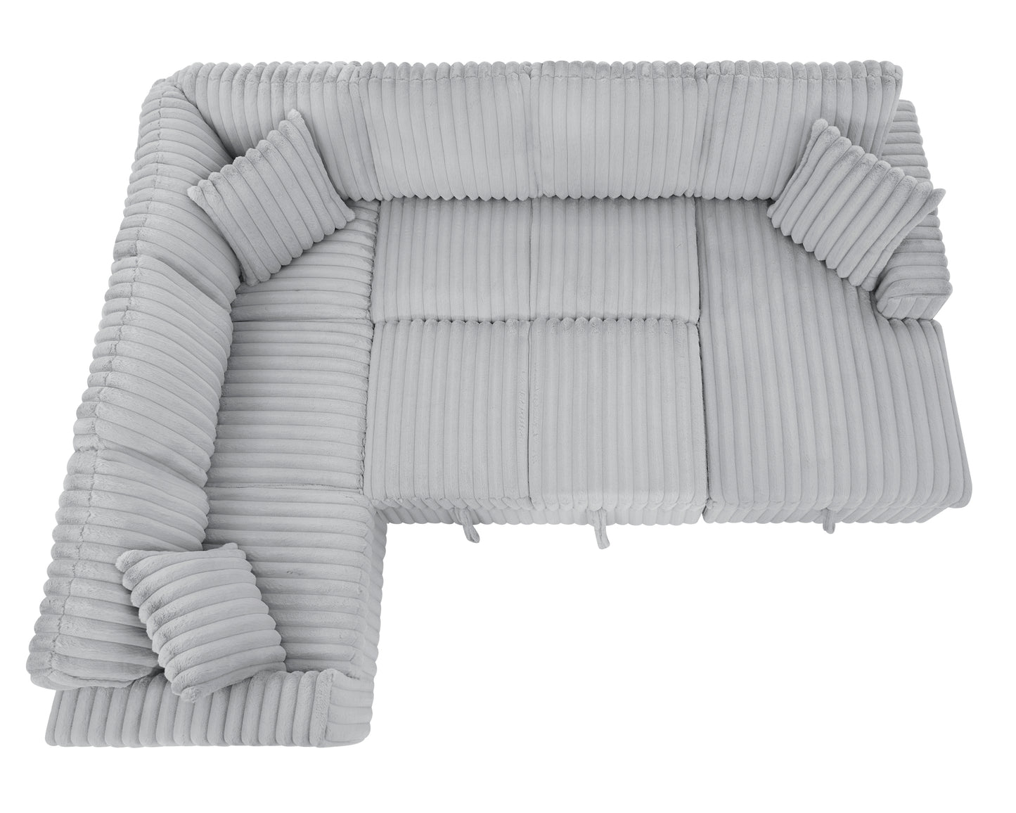 Oversized Corduroy Sectional With USB Charging Ports