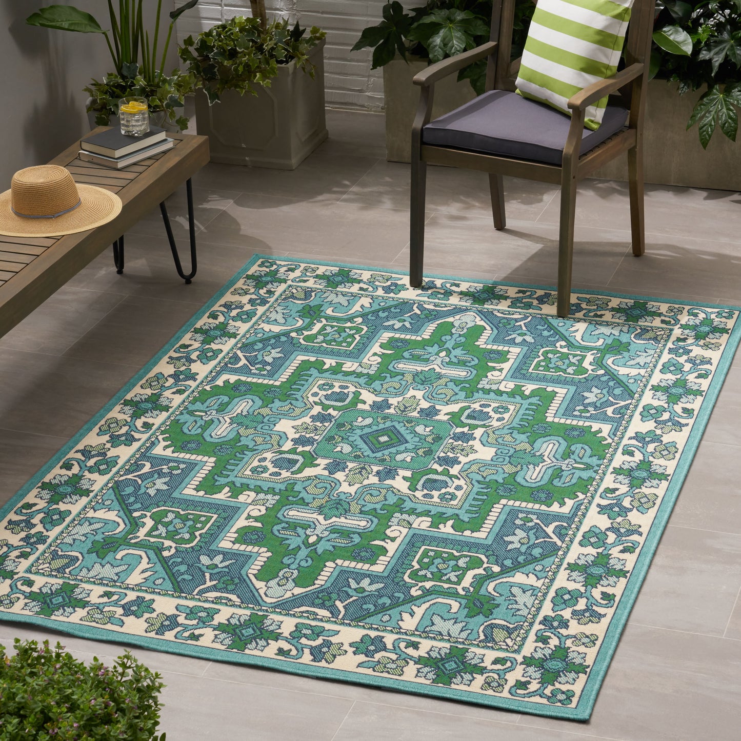 5'3" X 7' Outdoor Lounge Area Rug