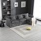 Oversized Boucle Fabric L-Shape Sectional - Movable Pedals with Detachable Armrests