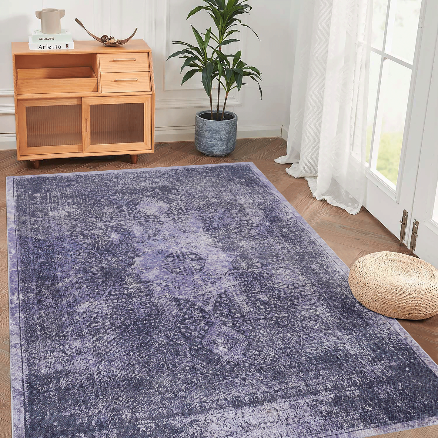 8x10 Washable Low-Pile Area Rug