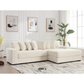 Oversized Corduroy L-Shaped Sofa with Chaise & Pillows