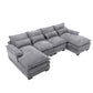 Oversized Chenille Fabric U-shaped Combination Sectional Sofa - Four-Seater