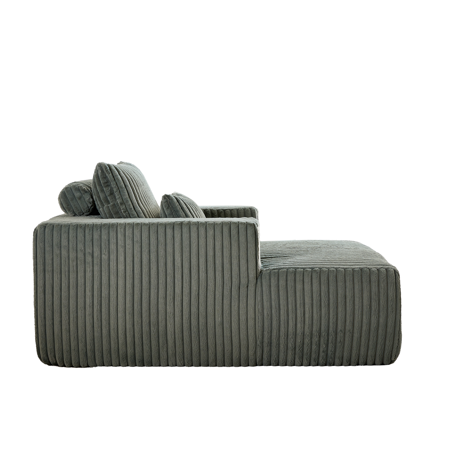 Corduroy Lounge Chair – Fluffy Modern Sleeper, No Assembly Needed