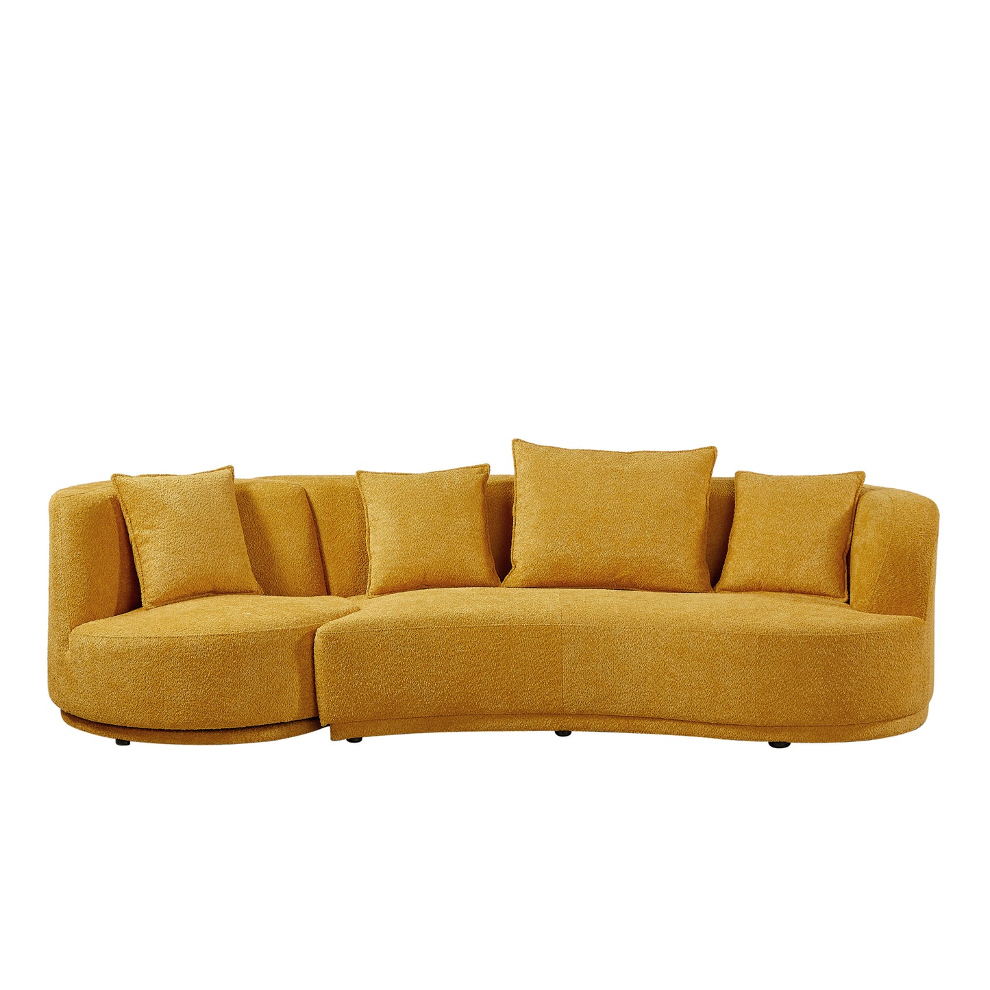 Luxury Teddy Fleece 2 piece Curved Sofa - with Swivel Armchair (360 Degrees)