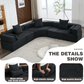 Oversized Semicircular Modular Sofa, Black