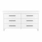 59" White Six Drawer Double Dresser