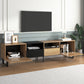 Modern TV Stand with 2 Cabinets & Open Storage Compartment, for TVs up to 85''