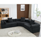 Oversized Semicircular Modular Sofa, Black