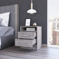 Light Grey Open Compartment Two Drawer Nightstand