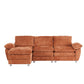 Modern Deep 3-Seat Sofa Couch with Ottoman, Upholstered