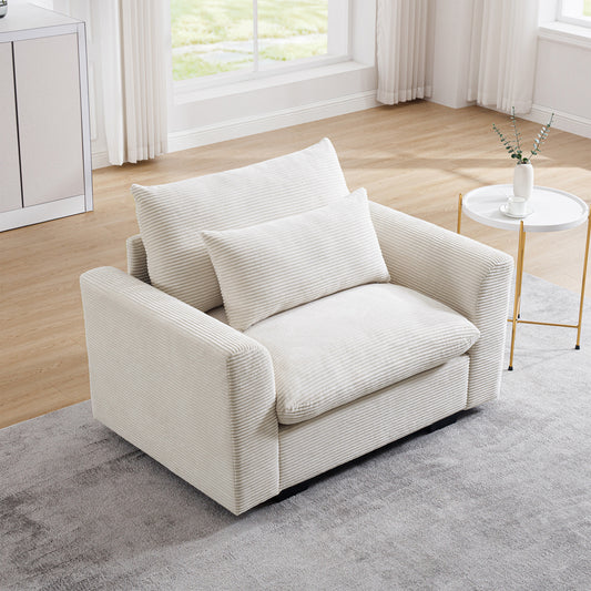 Corduroy Deep-Seat Accent Chair