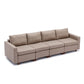 4-Seat Modular Sectional Sofa with 2 Ottomans