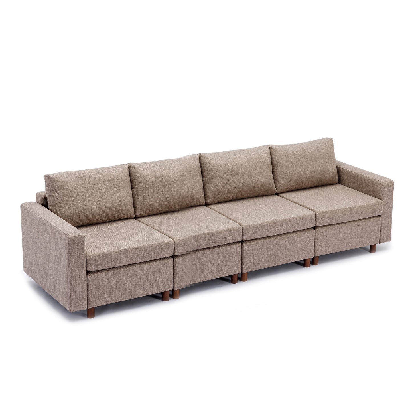 4-Seat Modular Sectional Sofa with 1 Ottoman