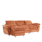 Modern Deep 3-Seat Sofa Couch with Ottoman, Upholstered