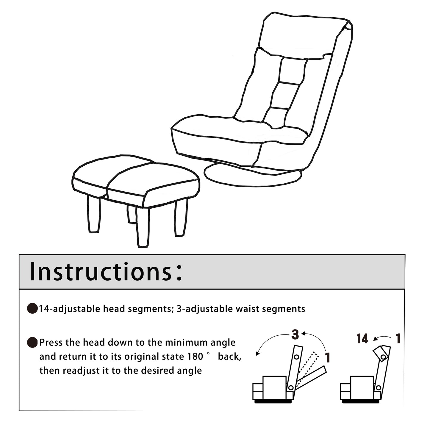 Single Reclining Japanese lazy chair