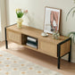 TV cabinet with Variable Color Light Strip & Double Sliding Doors For Storage For up to 50" TV's