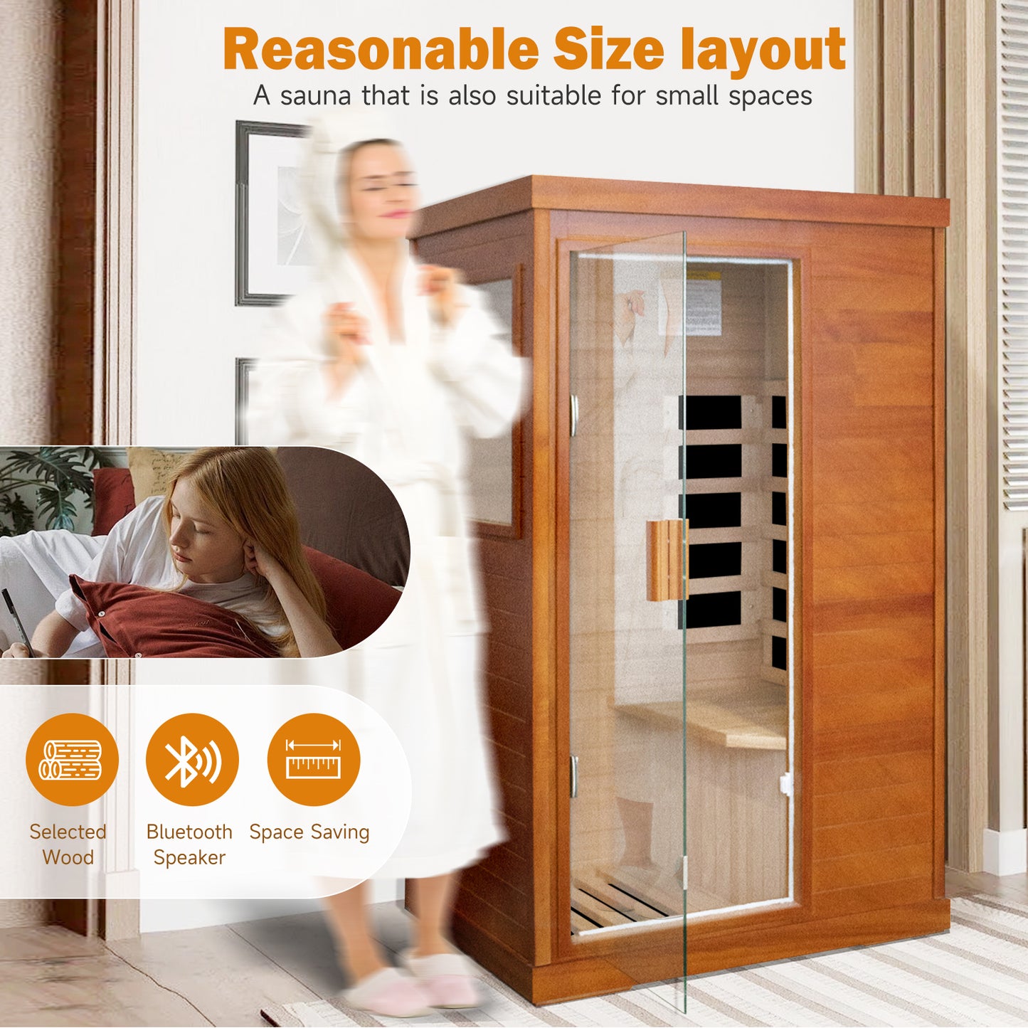 infrared sauna room single room