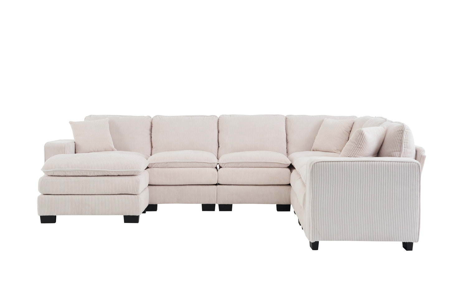 L Shaped 6-Seat Sofa Couch with Chaise Sectional