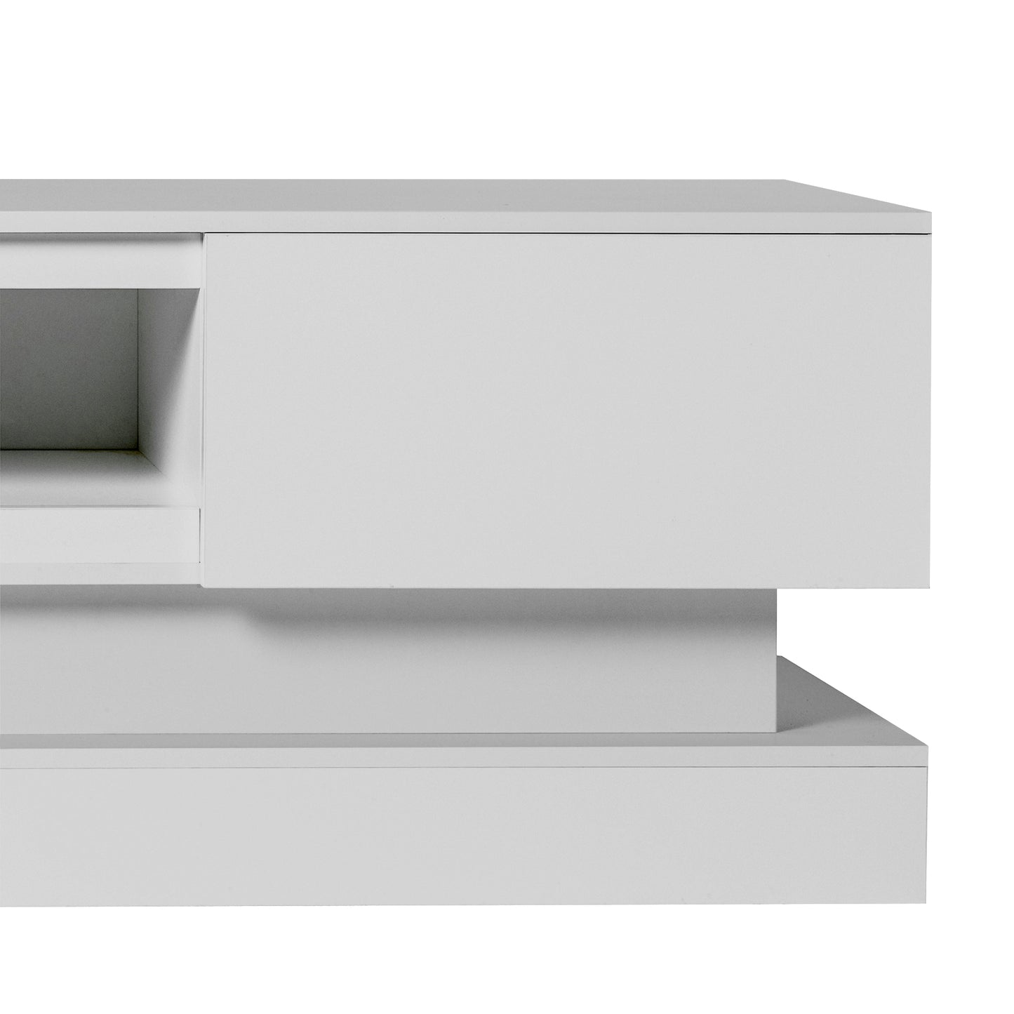 White Modern TV Stand with LED Lights For up to 65" TV's