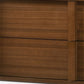 Modern Walnut Nightstand with Two Integrated Drawers