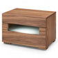 Dazzling contemporary LED Walnut Nightstand with Two Drawers