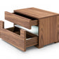 Dazzling contemporary LED Walnut Nightstand with Two Drawers