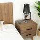 Natural Light Mocha Contemporary Nightstand with Two Drawers