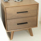 Natural Light Mocha Contemporary Nightstand with Two Drawers