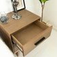 Natural Light Mocha Contemporary Nightstand with Two Drawers