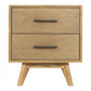 Natural Light Mocha Contemporary Nightstand with Two Drawers