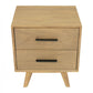 Natural Light Mocha Contemporary Nightstand with Two Drawers