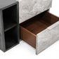 Contempo Gray Faux Marble and Gray Two Drawer Nightstand