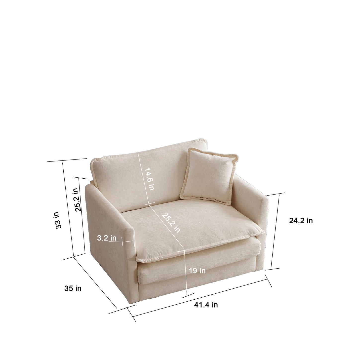 Deep Single Seat Reading Armchair