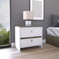 Modern and Minimalist White and Dark Brown Board Nightstand