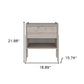 22" Light Gray One Drawer Faux Wood Nightstand