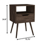 Modern Dark Walnut Bedroom Nightstand