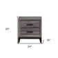 25" Gray Two Drawer Nightstand