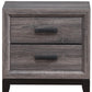 25" Gray Two Drawer Nightstand