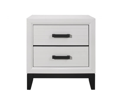 25" White Two Drawer Nightstand