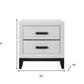 25" White Two Drawer Nightstand