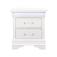 24" White Two Drawer Nightstand