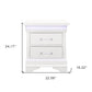 24" White Two Drawer Nightstand