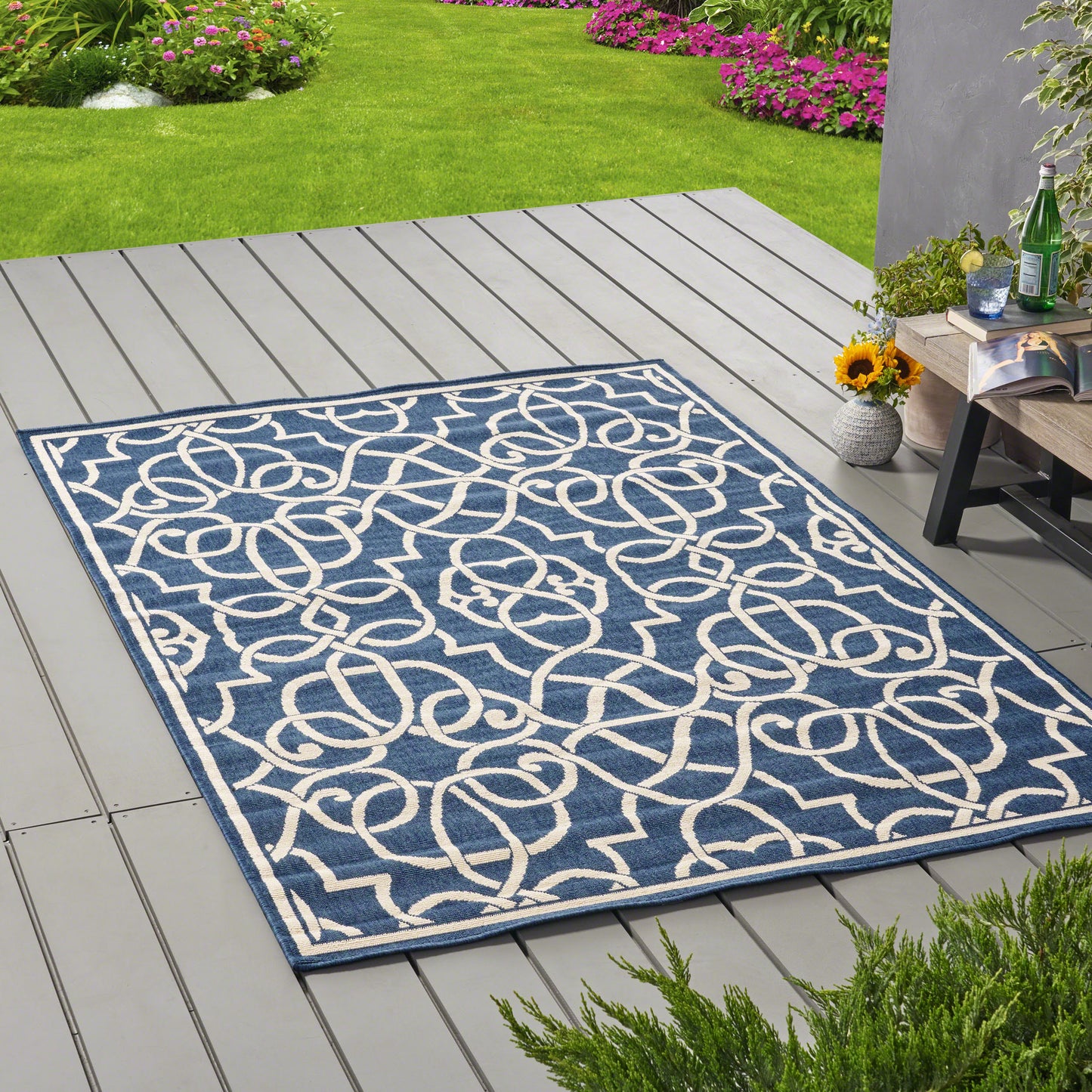 5'3" X 7'6" Outdoor Lounge Area Rug