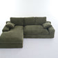 Corduroy Modular L-Shaped Sectional, Army Green