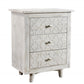 30" White Three Drawer Nightstand