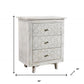 30" White Three Drawer Nightstand