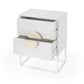 24" Off White Two Drawer Nightstand