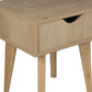 18" Natural One Drawer Nightstand