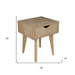 18" Natural One Drawer Nightstand