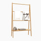 Bamboo Ladder Towel Rack with Storage Shelf